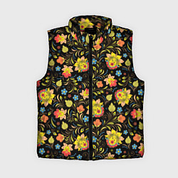 Женский жилет Хохломская роспись разноцветные цветы