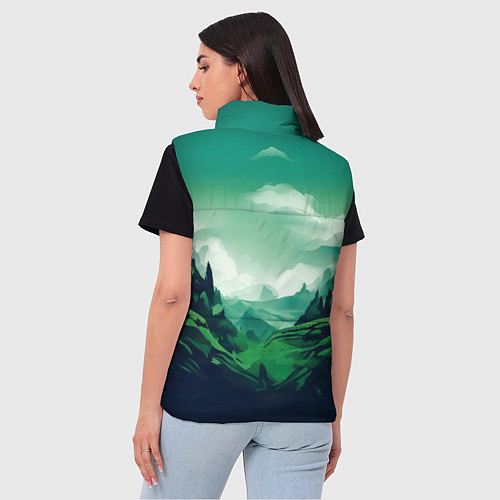 Женский жилет Графический пейзаж Камчатки / 3D-Черный – фото 4