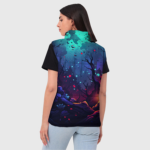 Женский жилет Абстрактный камуфляж в кислотных абстрактных пятна / 3D-Светло-серый – фото 4