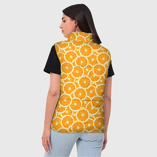 Женский жилет Ломтики апельсина / 3D-Черный – фото 4
