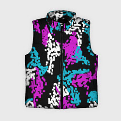 Женский жилет Пиксельные узоры камуфляжа, цвет: 3D-черный