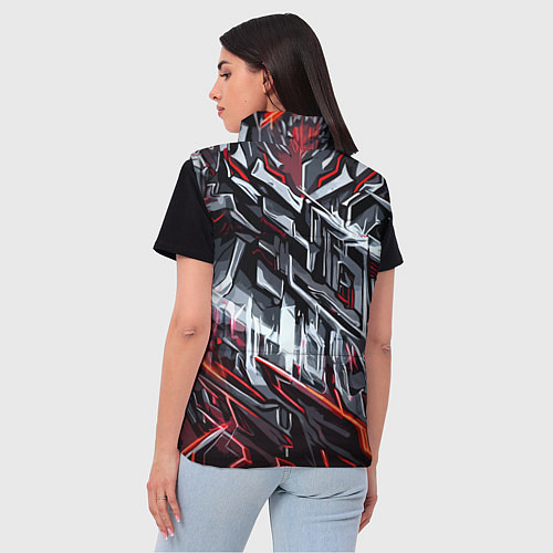 Женский жилет Агрессивный металл красный / 3D-Красный – фото 4