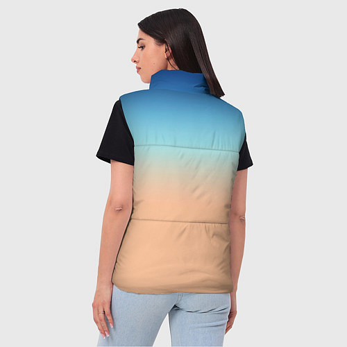 Женский жилет Сине-бежевый градиент / 3D-Светло-серый – фото 4