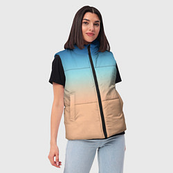 Женский жилет Сине-бежевый градиент, цвет: 3D-светло-серый — фото 2