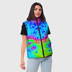 Женский жилет Tie-Dye abstraction, цвет: 3D-черный — фото 2