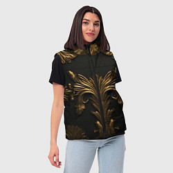 Женский жилет Темные золотые узоры, цвет: 3D-светло-серый — фото 2