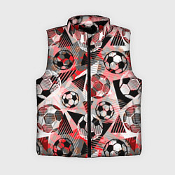 Женский жилет Футбольный мяч узоры, цвет: 3D-красный
