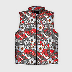 Женский жилет Футбол паттерны, цвет: 3D-красный