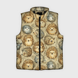 Женский жилет Паттерн лесной ежик