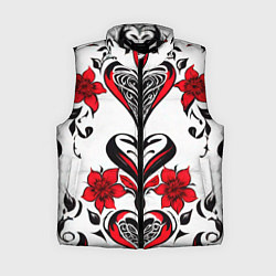 Женский жилет Красный узор сердце
