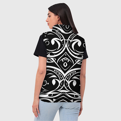 Женский жилет Белое на чёрном / 3D-Черный – фото 4