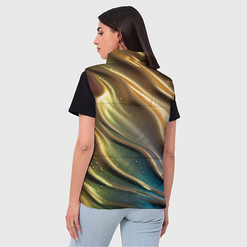 Женский жилет Металлический атласный песок / 3D-Светло-серый – фото 4