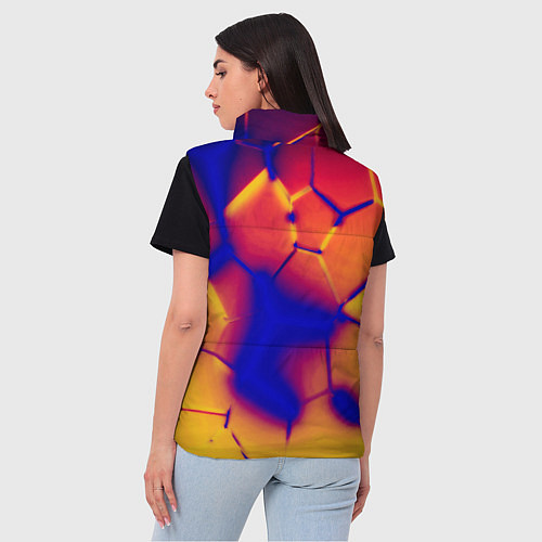 Женский жилет Плиты разломы сепия негатив / 3D-Красный – фото 4