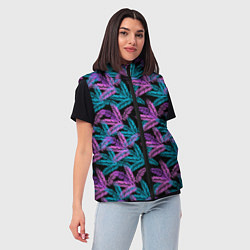 Женский жилет Тропические пальмовые листья, цвет: 3D-черный — фото 2