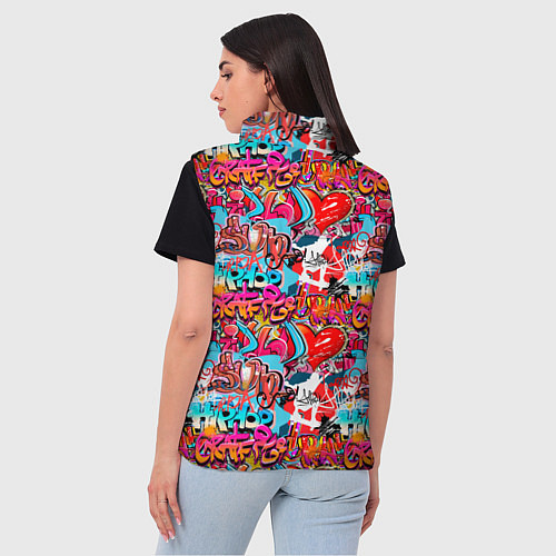 Женский жилет Hip Hop Graffiti / 3D-Красный – фото 4