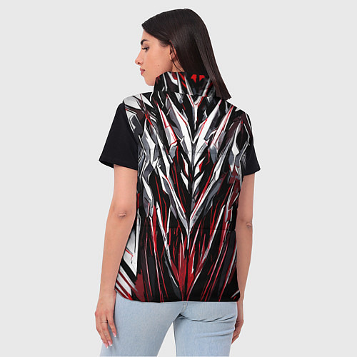 Женский жилет Острый металл красный / 3D-Черный – фото 4