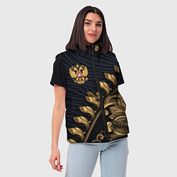 Женский жилет Золотой герб России лепнина, цвет: 3D-красный — фото 2