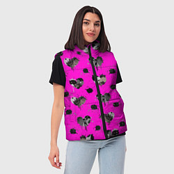 Женский жилет Брызги и капли в форме черного сердца, цвет: 3D-черный — фото 2