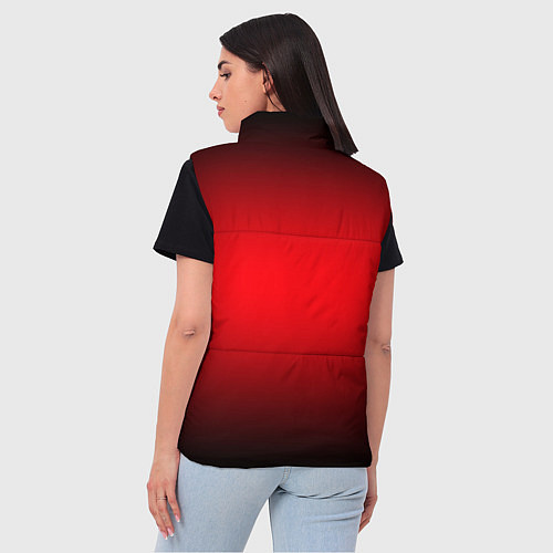 Женский жилет Градиент чёрно-красно-чёрный / 3D-Черный – фото 4
