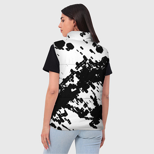 Женский жилет Герб РФ краски чёрнобелый / 3D-Красный – фото 4