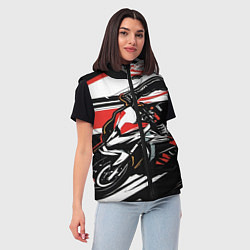 Женский жилет Мото-кросс, цвет: 3D-светло-серый — фото 2