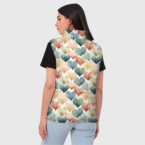 Женский жилет Разноцветные нарисованные сердечки / 3D-Черный – фото 4