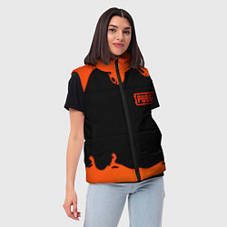 Женский жилет PUBG orange splash, цвет: 3D-черный — фото 2