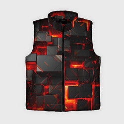Женский жилет Неоновые квадратики, цвет: 3D-черный