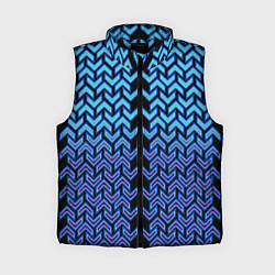 Женский жилет Синие стрелки на чёрном фоне киберпанк, цвет: 3D-черный