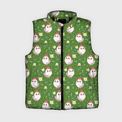 Женский жилет Курица и цветы паттерн