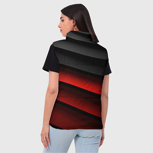 Женский жилет Черно-красный объемный градиент / 3D-Светло-серый – фото 4