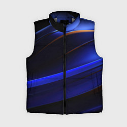 Женский жилет Синее свечение на абстрактном фоне, цвет: 3D-светло-серый