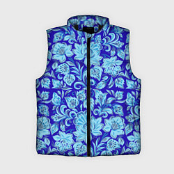 Женский жилет Узоры гжель на темно синем фоне