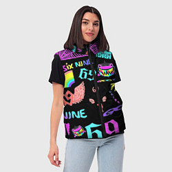 Женский жилет 6ix9ine logo rap bend, цвет: 3D-светло-серый — фото 2