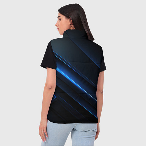 Женский жилет Темно-синий абстрактный фон абстракция / 3D-Светло-серый – фото 4