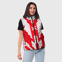 Женский жилет Красно-белая броня, цвет: 3D-светло-серый — фото 2
