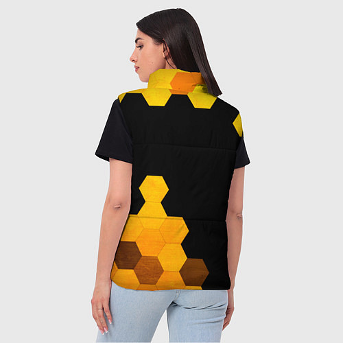Женский жилет Palworld - gold gradient вертикально / 3D-Черный – фото 4