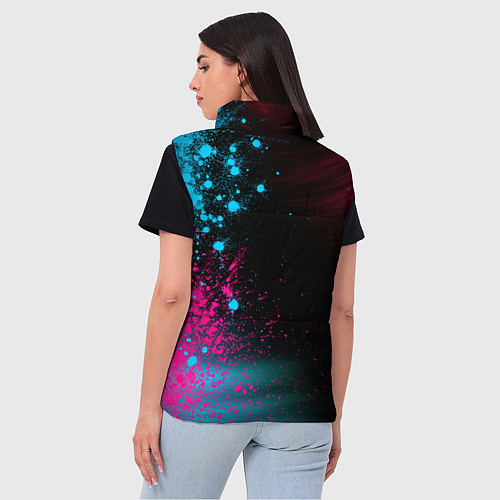 Женский жилет Palworld - neon gradient по-вертикали / 3D-Черный – фото 4