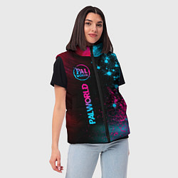Женский жилет Palworld - neon gradient по-вертикали, цвет: 3D-черный — фото 2