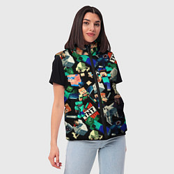 Женский жилет Майнкрафт персонажи, цвет: 3D-красный — фото 2