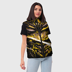 Женский жилет Жёлтый камень на чёрном фоне, цвет: 3D-черный — фото 2