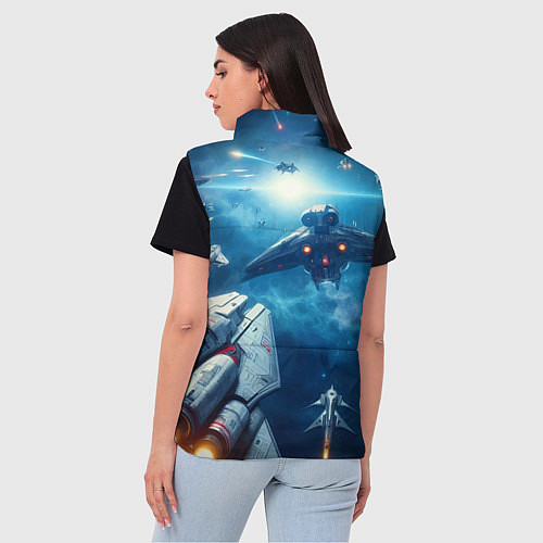 Женский жилет Mass Effect - space neon / 3D-Черный – фото 4