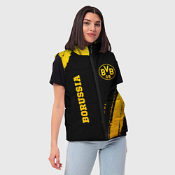 Женский жилет Borussia - gold gradient вертикально, цвет: 3D-черный — фото 2