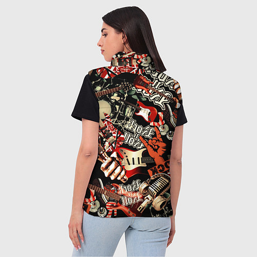 Женский жилет Рок патерн / 3D-Черный – фото 4