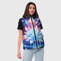 Женский жилет Космический цветок из льда - эзотерический лотос, цвет: 3D-черный — фото 2