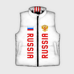 Женский жилет Россия три полоски на белом фоне, цвет: 3D-черный