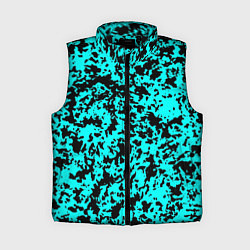 Женский жилет Пятнистый яркий чёрно-голубой