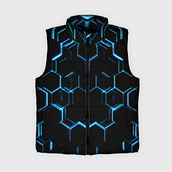 Женский жилет Киберпанк неон синий