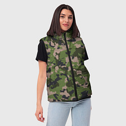 Женский жилет Камуфляжный паттерн в стиле Woodland, цвет: 3D-красный — фото 2