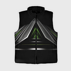 Женский жилет Black green abstract nvidia style